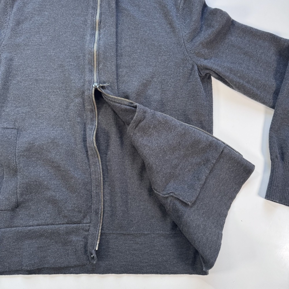 BANANA REPUBLIC Full Zip Hooded Military Sweater Jacket Mens Small Gray Knit - Picture 8 of 16